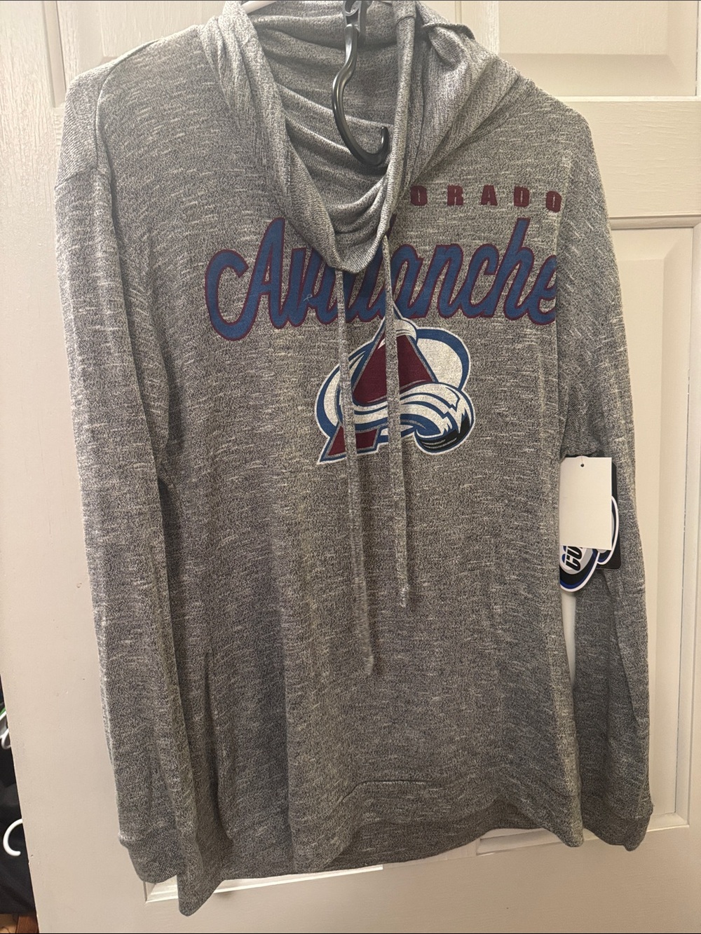 Colorado Avalanche Gray Hooded Pullover Sweatshirt
